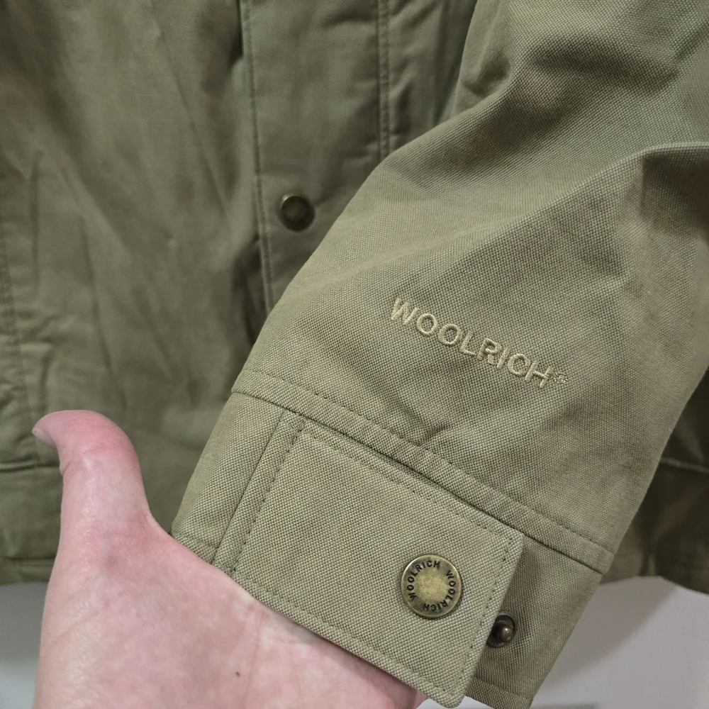 Woolrich Jacket Mens XL Dark Wheat Plaid Lined Canvas Barn Chore Field Coat 4411